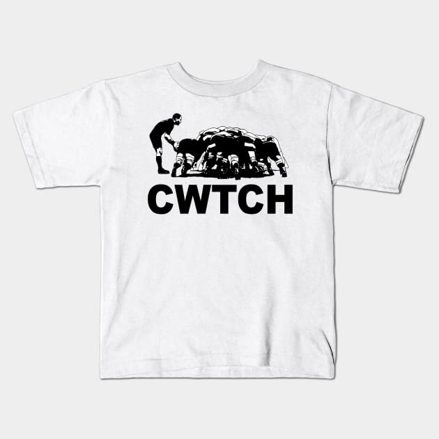 Cwtch Welsh Rugby Humour Kids T-Shirt by taiche